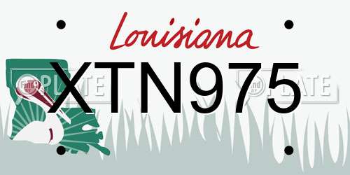 XTN975 Louisiana License Plate