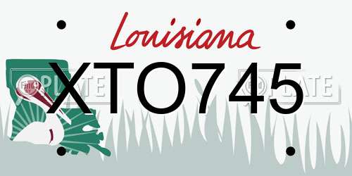 XTO745 Louisiana License Plate
