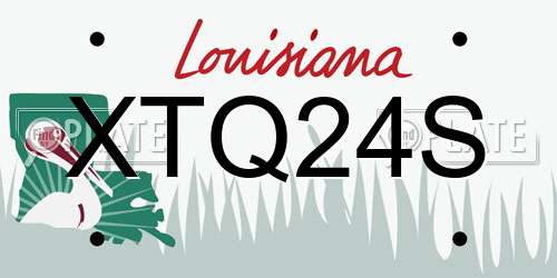 XTQ24S Louisiana License Plate
