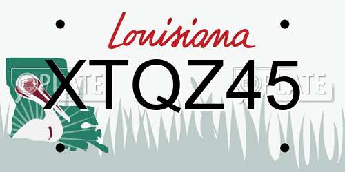 XTQZ45 Louisiana License Plate