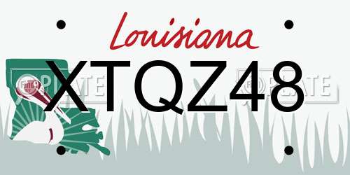 XTQZ48 Louisiana License Plate