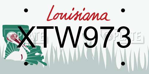 XTW973 Louisiana License Plate