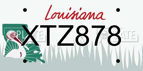 XTZ878 Louisiana License Plate