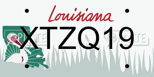 XTZQ19 Louisiana License Plate