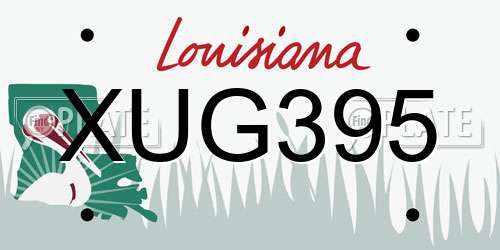 XUG395 Louisiana License Plate
