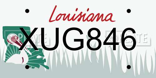 XUG846 Louisiana License Plate