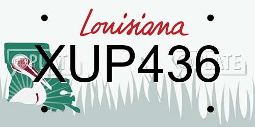 XUP436 Louisiana License Plate