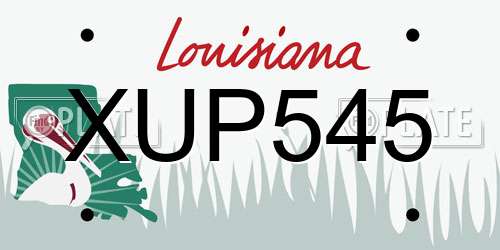 XUP545 Louisiana License Plate