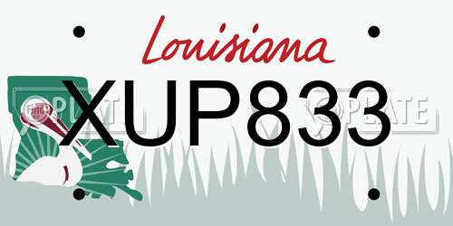 XUP833 Louisiana License Plate