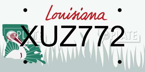 XUZ772 Louisiana License Plate