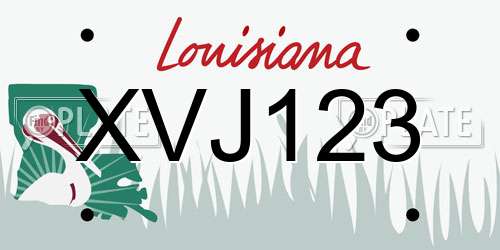 XVJ123 Louisiana License Plate