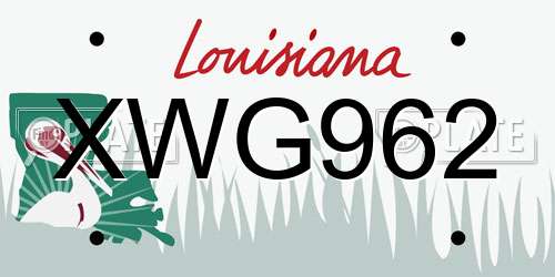XWG962 Louisiana License Plate