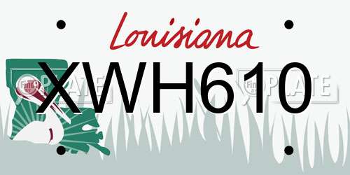 XWH610 Louisiana License Plate
