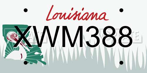 XWM388 Louisiana License Plate