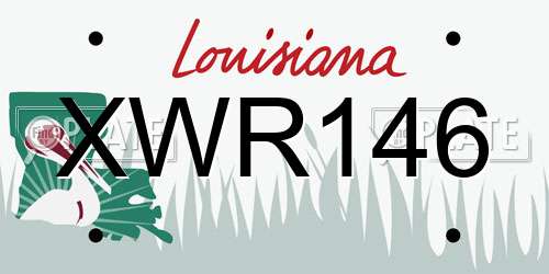 XWR146 Louisiana License Plate