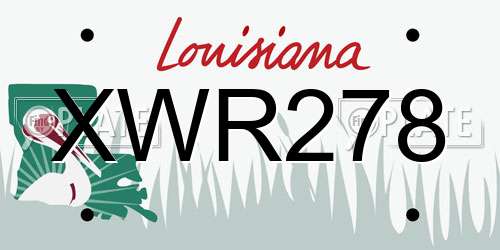 XWR278 Louisiana License Plate
