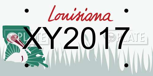 XY2017 Louisiana License Plate
