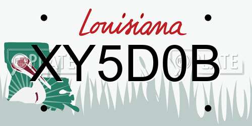 XY5D0B Louisiana License Plate