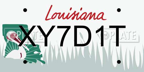 XY7D1T Louisiana License Plate