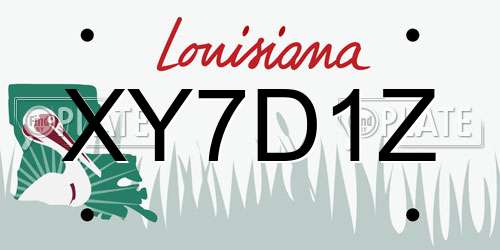 XY7D1Z Louisiana License Plate