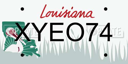 XYEO74 Louisiana License Plate