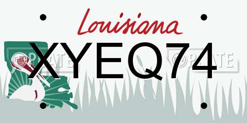 XYEQ74 Louisiana License Plate