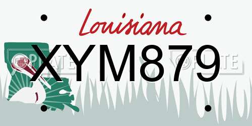 XYM879 Louisiana License Plate