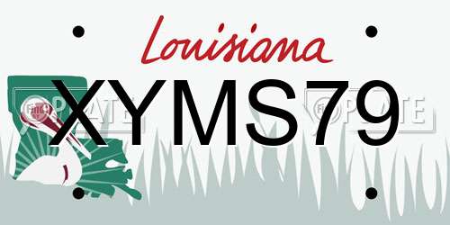 XYMS79 Louisiana License Plate