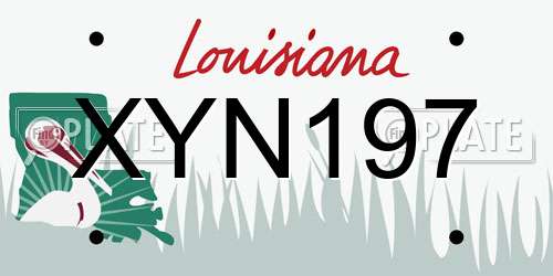 XYN197 Louisiana License Plate