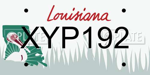 XYP192 Louisiana License Plate