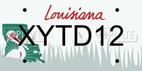 XYTD12 Louisiana License Plate