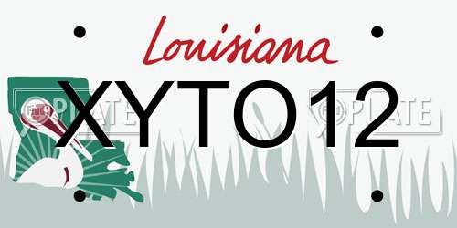 XYTO12 Louisiana License Plate