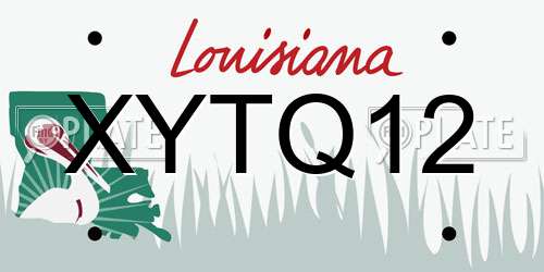 XYTQ12 Louisiana License Plate