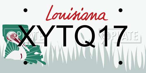XYTQ17 Louisiana License Plate