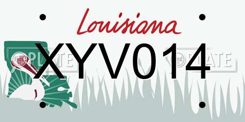 XYV014 Louisiana License Plate