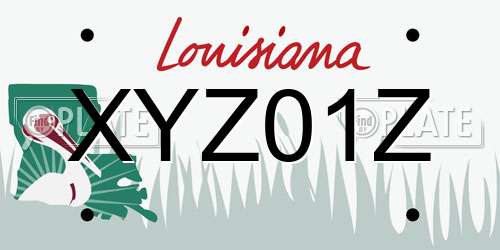 XYZ01Z Louisiana License Plate