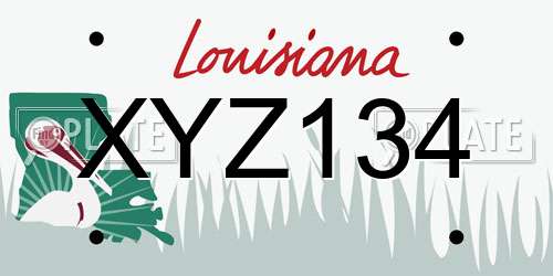 XYZ134 Louisiana License Plate