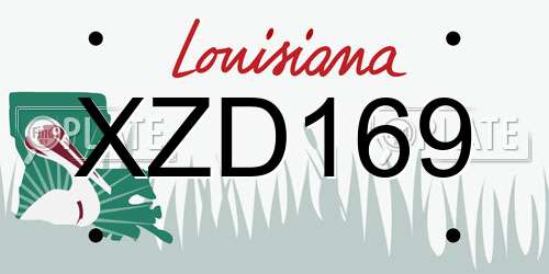 XZD169 Louisiana License Plate