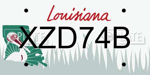 XZD74B Louisiana License Plate