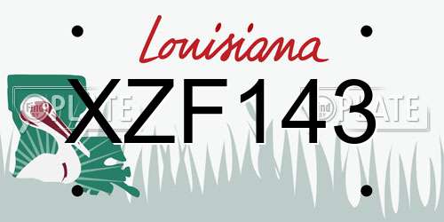 XZF143 Louisiana License Plate