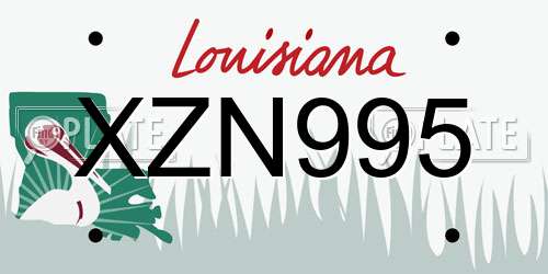 XZN995 Louisiana License Plate