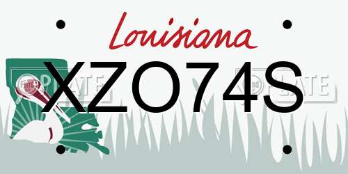 XZO74S Louisiana License Plate