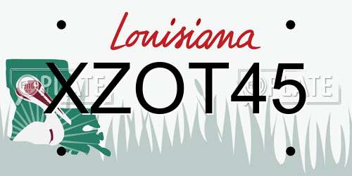 XZOT45 Louisiana License Plate