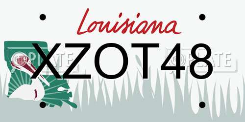 XZOT48 Louisiana License Plate