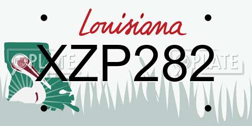 XZP282 Louisiana License Plate