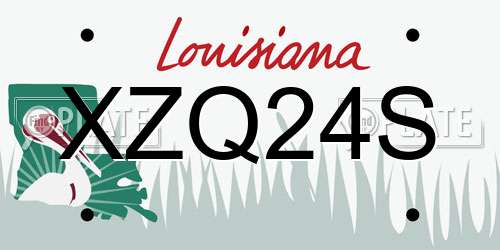 XZQ24S Louisiana License Plate