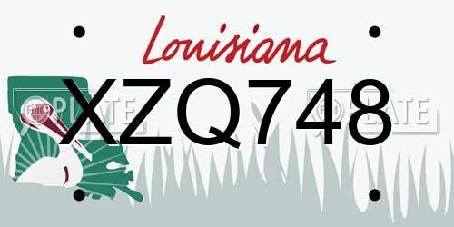 XZQ748 Louisiana License Plate
