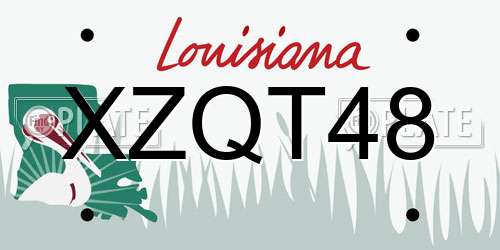 XZQT48 Louisiana License Plate