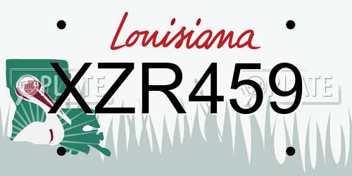 XZR459 Louisiana License Plate