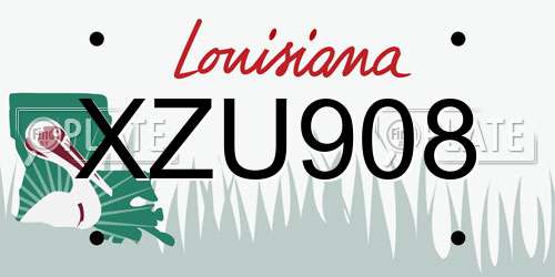 XZU908 Louisiana License Plate